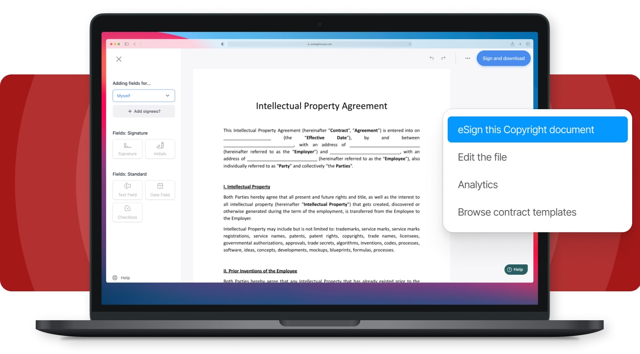eSignature software for Copyright Licenses SignHouse